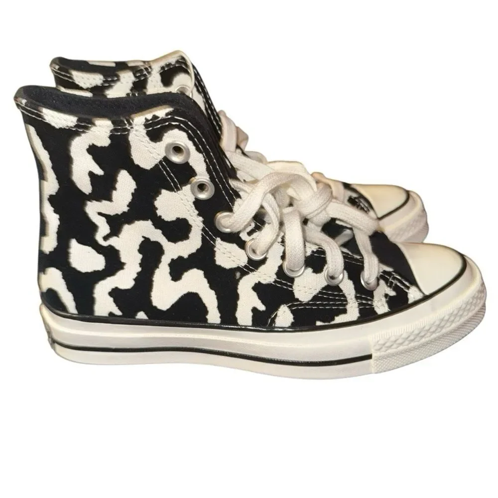 New Women CONVERSE Chuck 70 HI Leopard Remix Black A12350C Size 6 - Picture 3 of 8